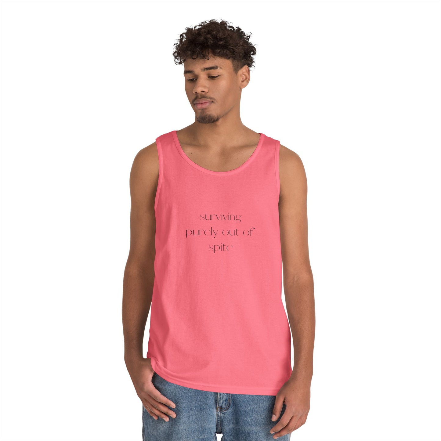 Inspirational Unisex Heavy Cotton Tank Top, Casual Wear, Motivational Gift, Summer Style, Workout Clothing, Fitness Apparel