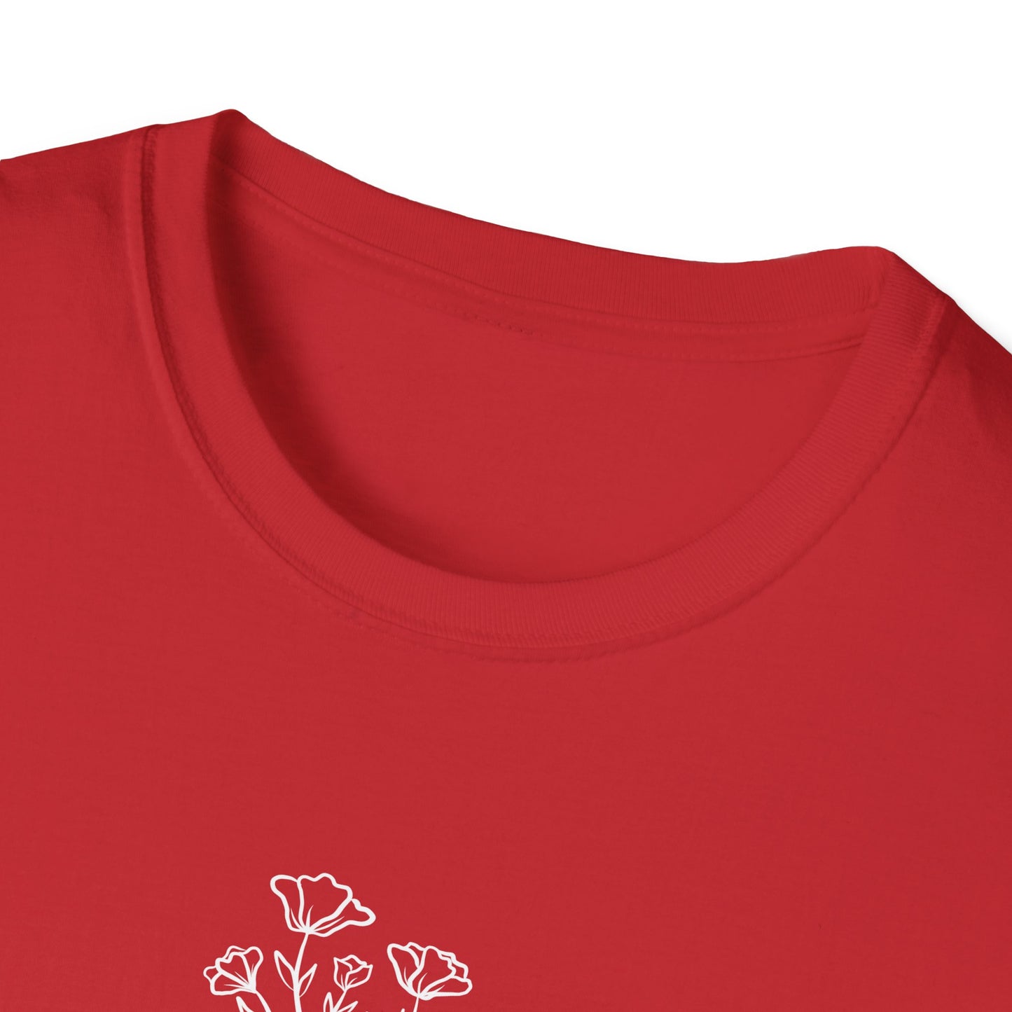 Literary Blooms Unisex Softstyle T-Shirt, Book Lover Gift, Reading Tee, Nature Graphic Shirt, Perfect for Birthdays, Book Clubs, and More