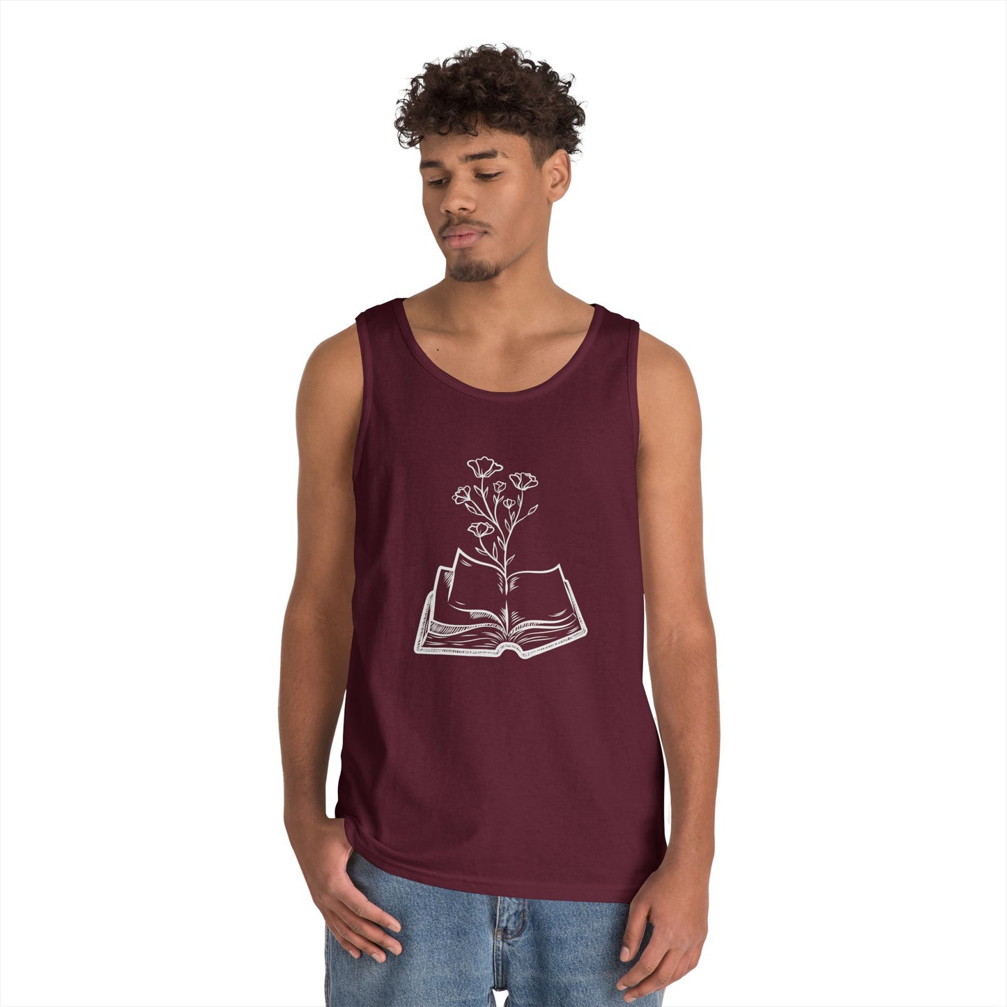 Book Lover's Unisex Cotton Tank Top, Literary Apparel, Reader Gift, Summer Wear, Bookish Clothing