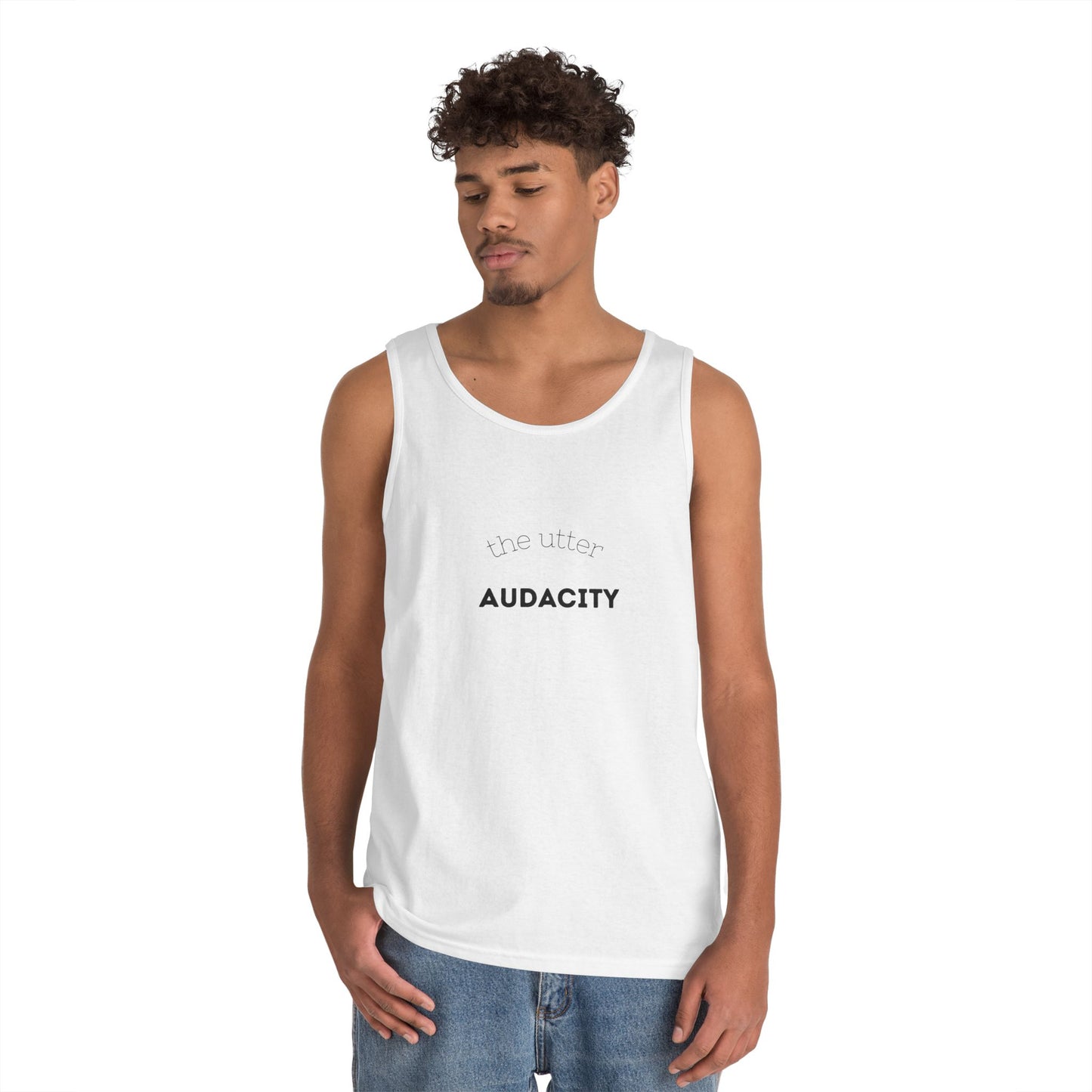 Audacity Unisex Heavy Cotton Tank Top - Empowering Fashion, Summer Wear, Fitness Apparel, Gift for Friends, Casual Adventure Top