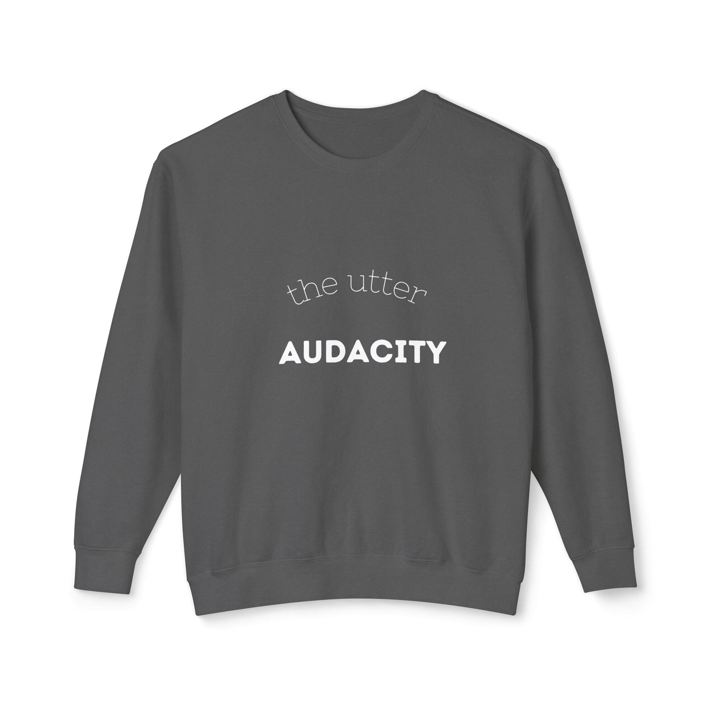 Unisex Lightweight Crewneck Sweatshirt - Utter Audacity, Stylish Sweatshirt, Casual Wear, Perfect Gift, Motivational Apparel