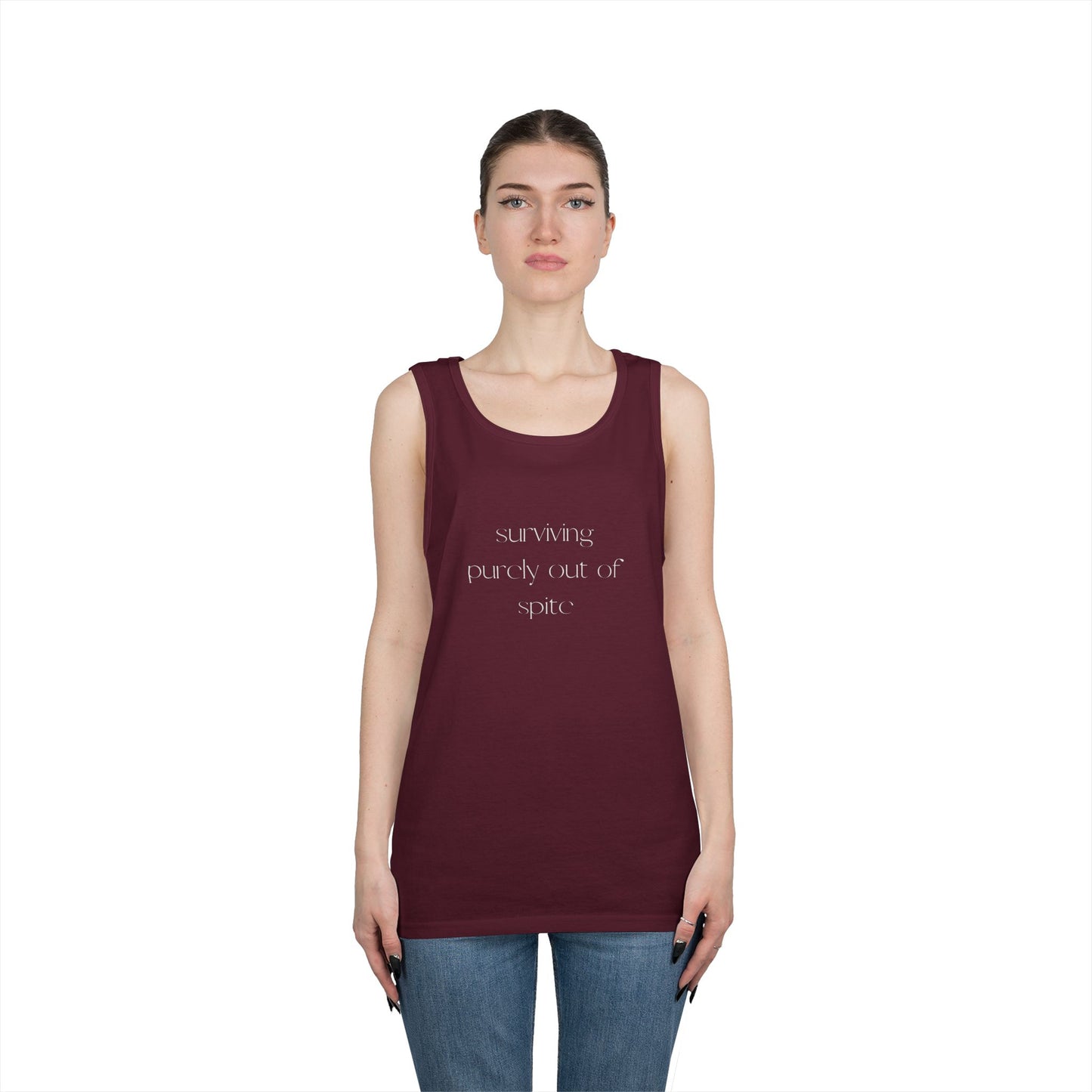 Inspirational Unisex Heavy Cotton Tank Top, Casual Wear, Motivational Gift, Summer Style, Workout Clothing, Fitness Apparel