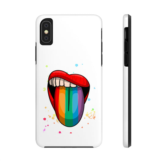 Colorful Rainbow Tongue Phone Case - Fun Protection for All, LGBTQ+ Pride, Gift for Friends, Vibrant Accessories, Tough Shell Cases