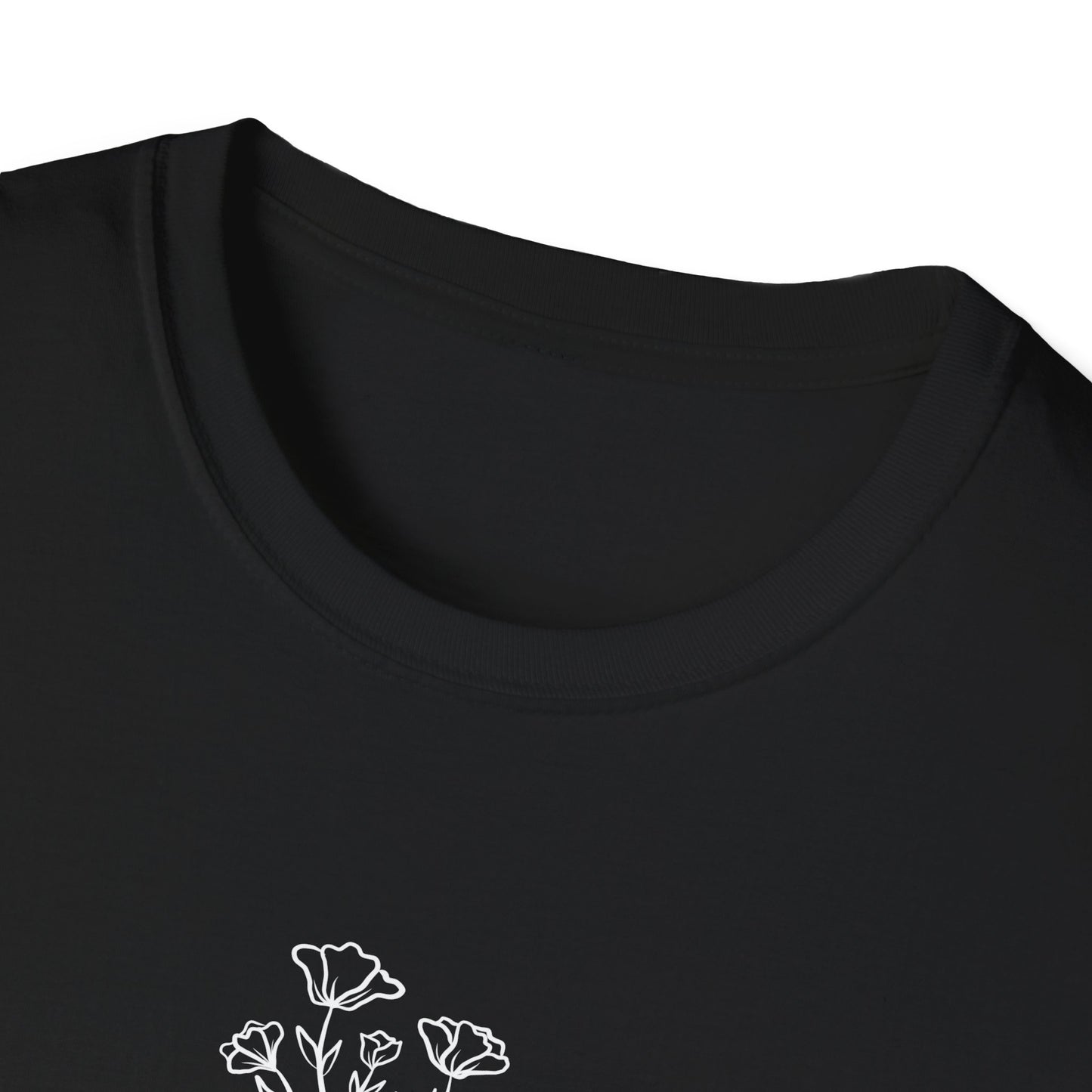 Literary Blooms Unisex Softstyle T-Shirt, Book Lover Gift, Reading Tee, Nature Graphic Shirt, Perfect for Birthdays, Book Clubs, and More