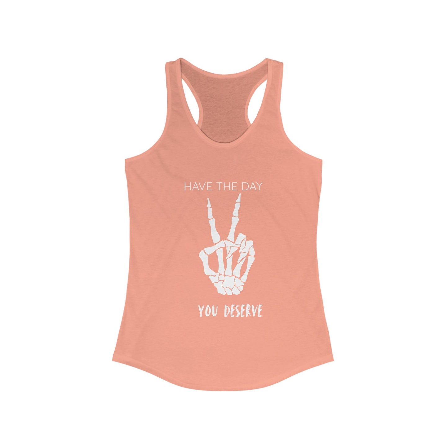 Women's Skeleton Peace Tank Top, Inspirational Gym Shirt, Cute Summer Apparel, Fitness Gift, Motivational Workout Wear