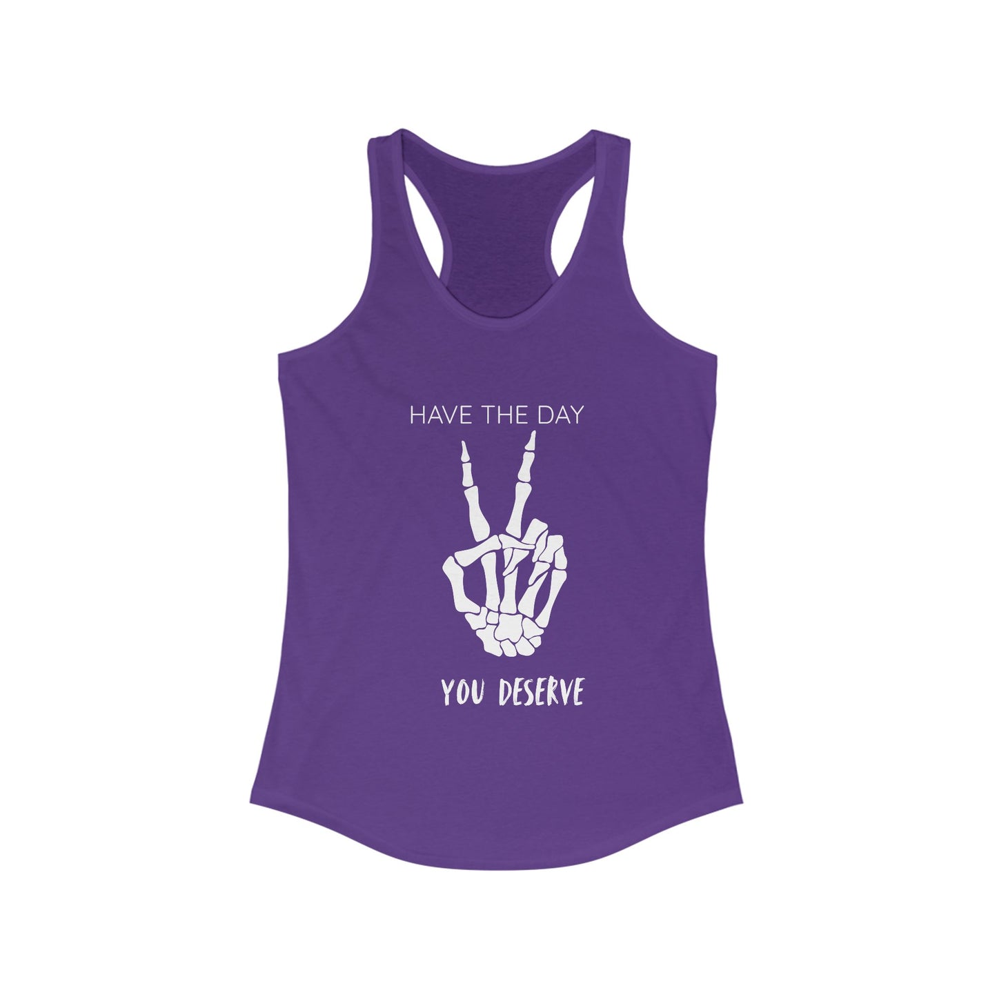 Women's Skeleton Peace Tank Top, Inspirational Gym Shirt, Cute Summer Apparel, Fitness Gift, Motivational Workout Wear