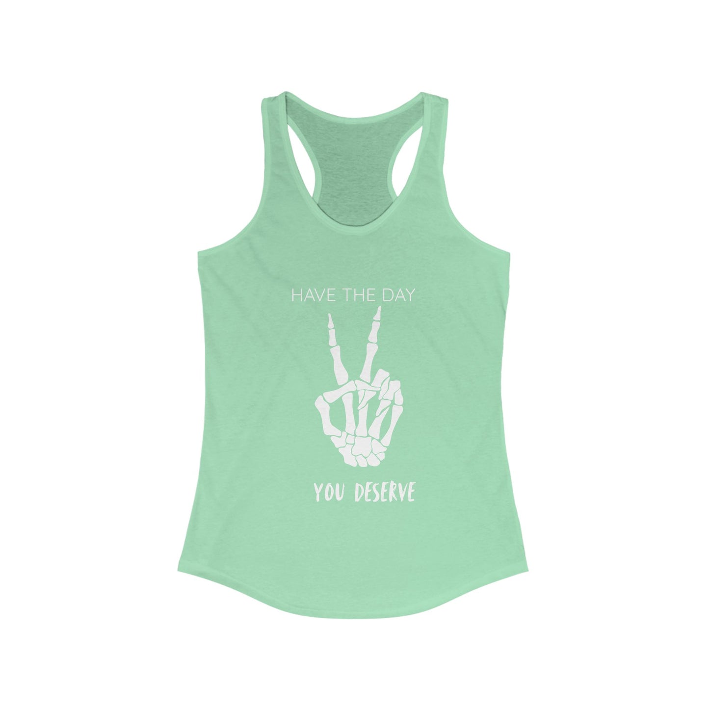 Women's Skeleton Peace Tank Top, Inspirational Gym Shirt, Cute Summer Apparel, Fitness Gift, Motivational Workout Wear