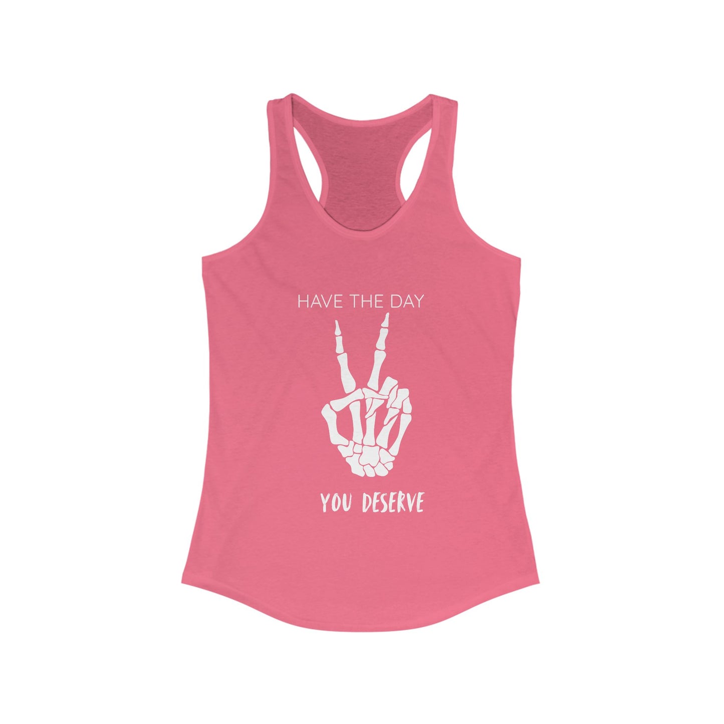 Women's Skeleton Peace Tank Top, Inspirational Gym Shirt, Cute Summer Apparel, Fitness Gift, Motivational Workout Wear