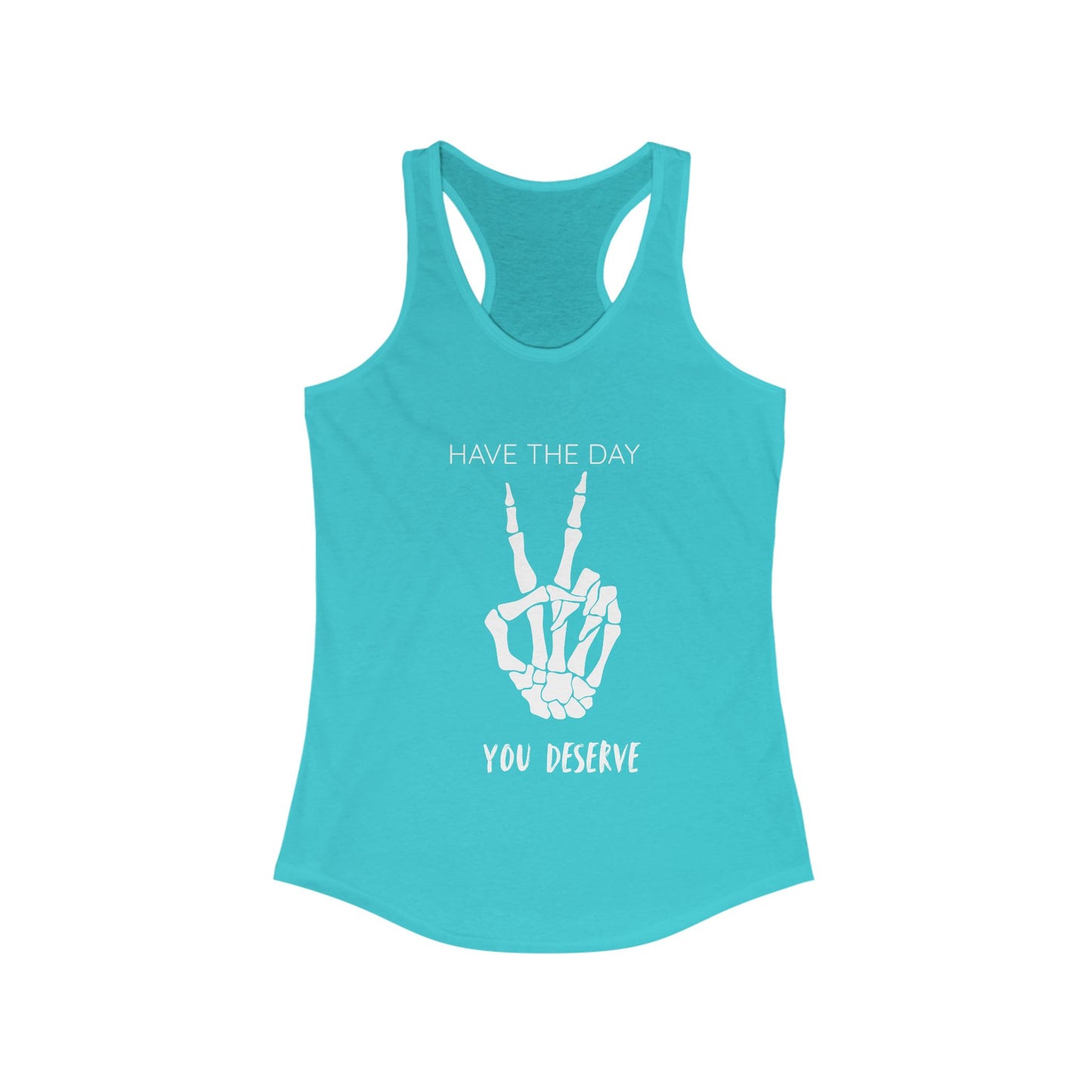 Women's Skeleton Peace Tank Top, Inspirational Gym Shirt, Cute Summer Apparel, Fitness Gift, Motivational Workout Wear