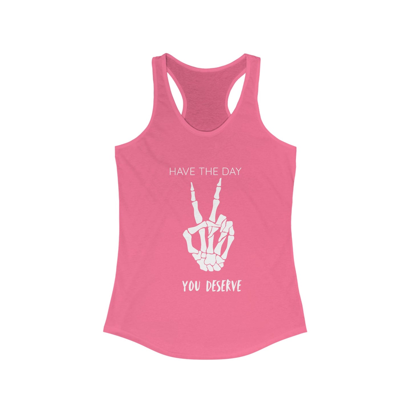 Women's Skeleton Peace Tank Top, Inspirational Gym Shirt, Cute Summer Apparel, Fitness Gift, Motivational Workout Wear