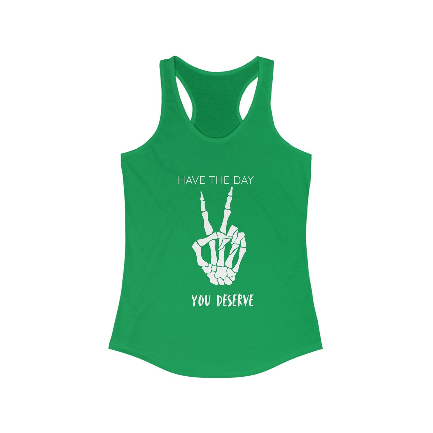 Women's Skeleton Peace Tank Top, Inspirational Gym Shirt, Cute Summer Apparel, Fitness Gift, Motivational Workout Wear