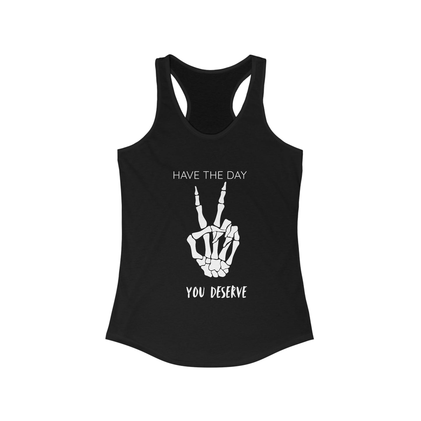 Women's Skeleton Peace Tank Top, Inspirational Gym Shirt, Cute Summer Apparel, Fitness Gift, Motivational Workout Wear