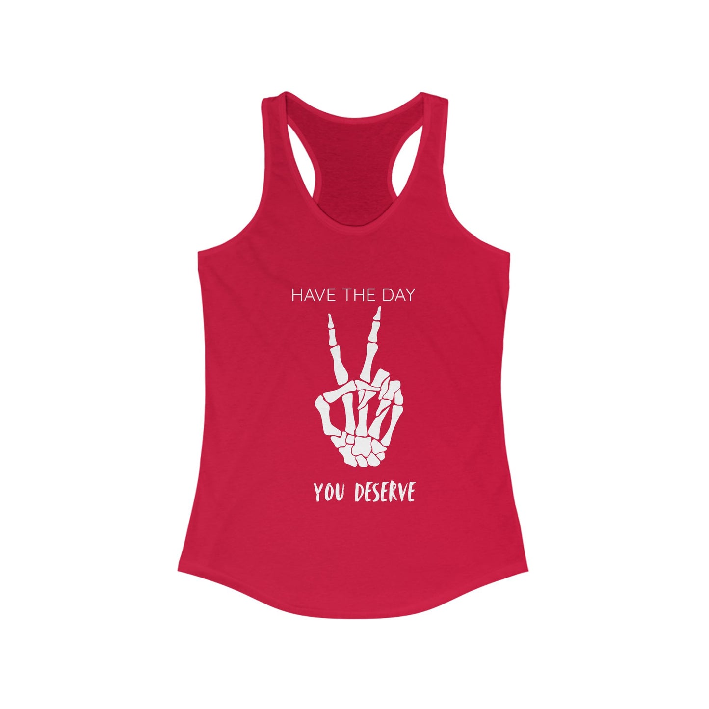 Women's Skeleton Peace Tank Top, Inspirational Gym Shirt, Cute Summer Apparel, Fitness Gift, Motivational Workout Wear