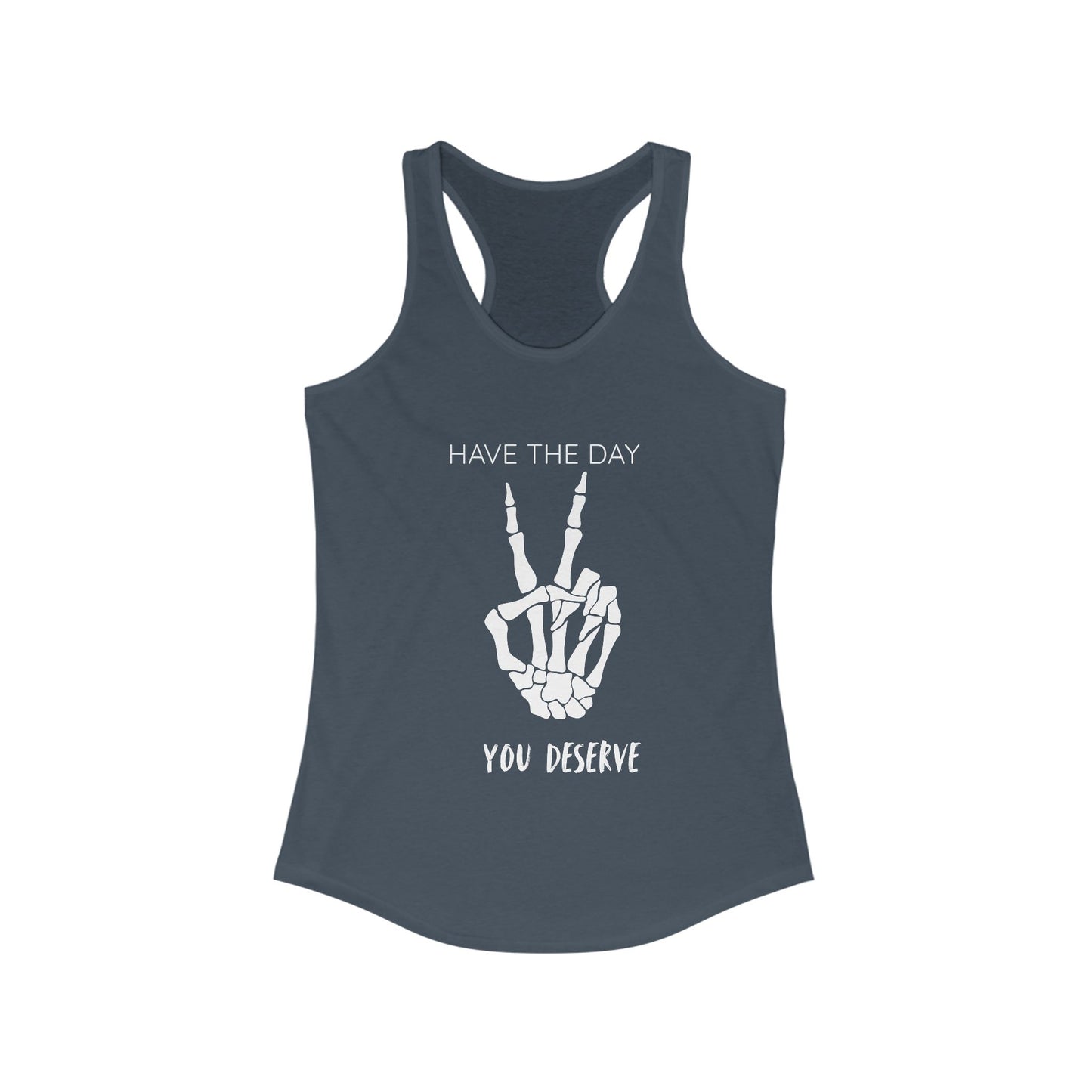 Women's Skeleton Peace Tank Top, Inspirational Gym Shirt, Cute Summer Apparel, Fitness Gift, Motivational Workout Wear