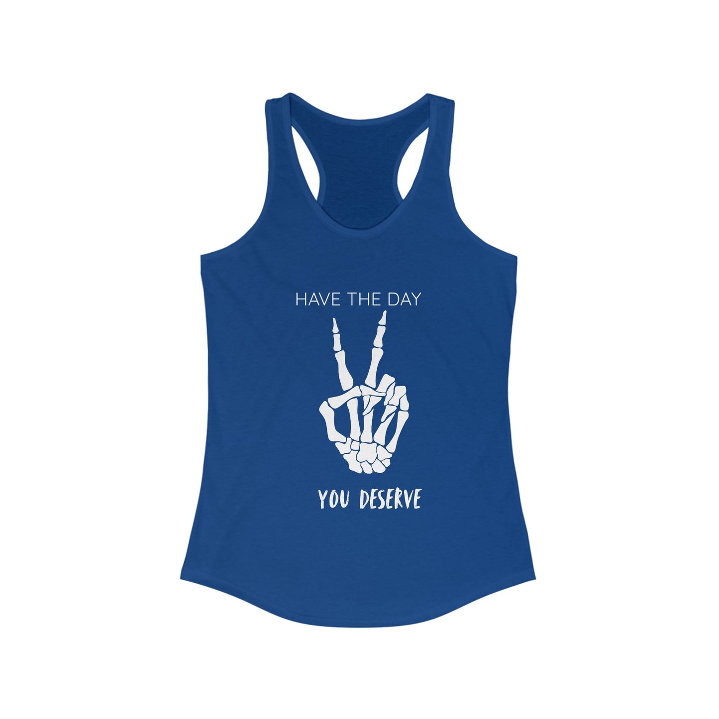 Women's Skeleton Peace Tank Top, Inspirational Gym Shirt, Cute Summer Apparel, Fitness Gift, Motivational Workout Wear