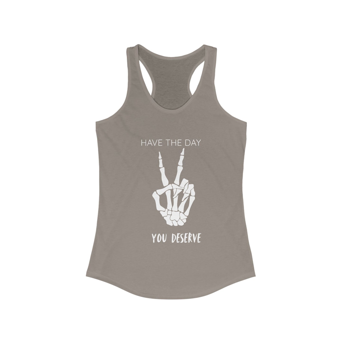 Women's Skeleton Peace Tank Top, Inspirational Gym Shirt, Cute Summer Apparel, Fitness Gift, Motivational Workout Wear