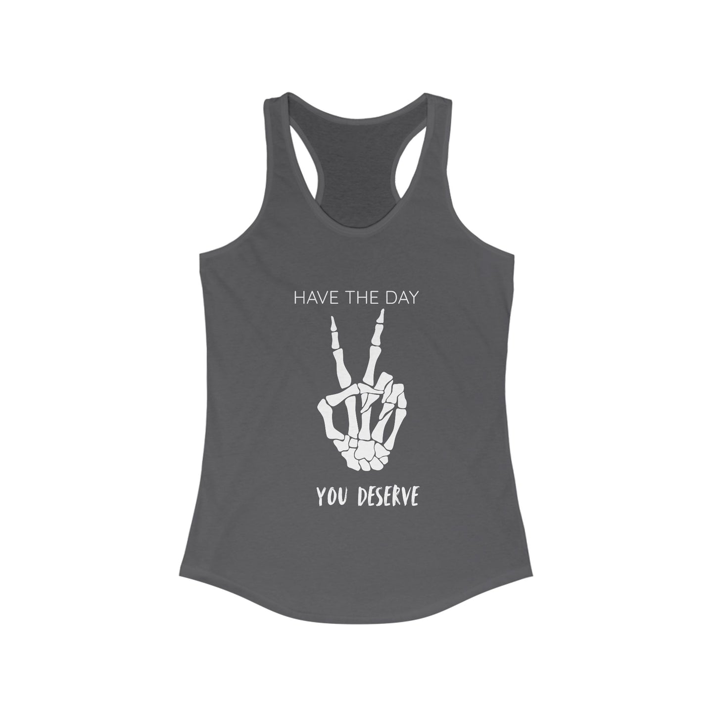Women's Skeleton Peace Tank Top, Inspirational Gym Shirt, Cute Summer Apparel, Fitness Gift, Motivational Workout Wear