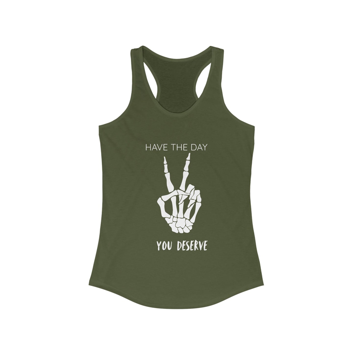 Women's Skeleton Peace Tank Top, Inspirational Gym Shirt, Cute Summer Apparel, Fitness Gift, Motivational Workout Wear