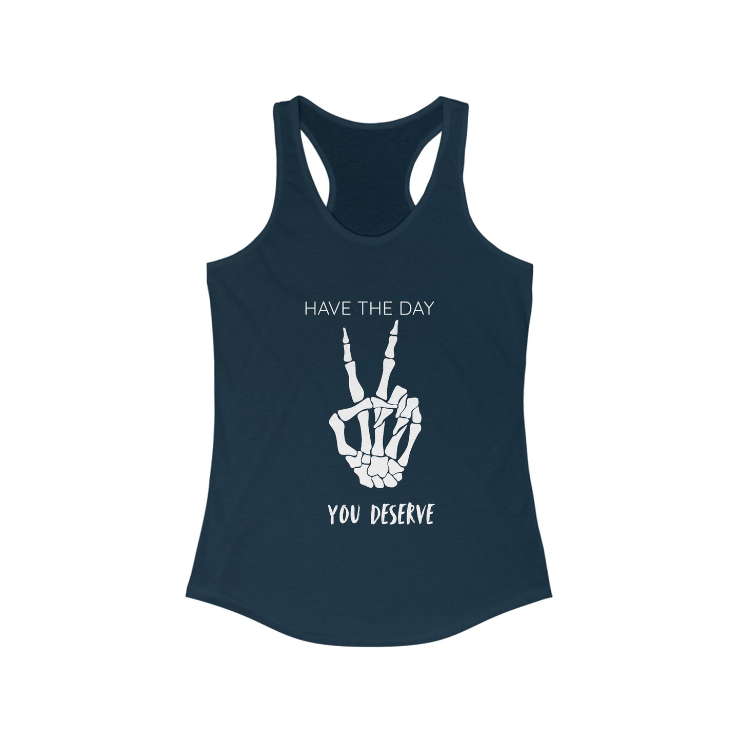 Women's Skeleton Peace Tank Top, Inspirational Gym Shirt, Cute Summer Apparel, Fitness Gift, Motivational Workout Wear