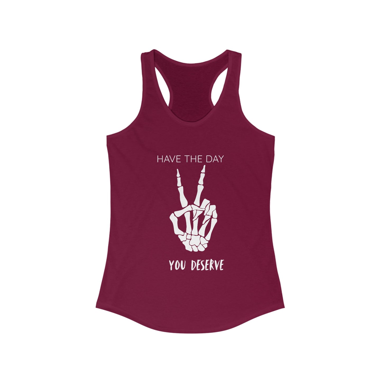 Women's Skeleton Peace Tank Top, Inspirational Gym Shirt, Cute Summer Apparel, Fitness Gift, Motivational Workout Wear