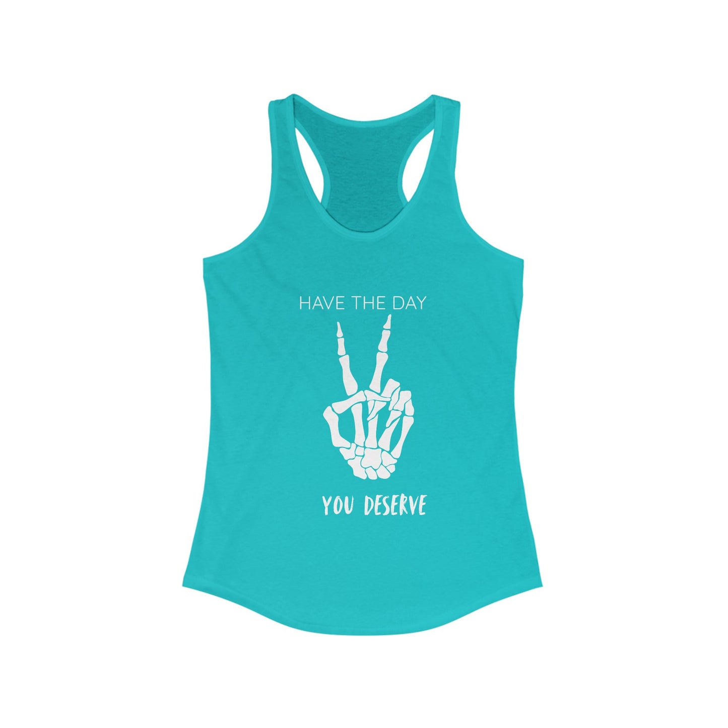 Women's Skeleton Peace Tank Top, Inspirational Gym Shirt, Cute Summer Apparel, Fitness Gift, Motivational Workout Wear