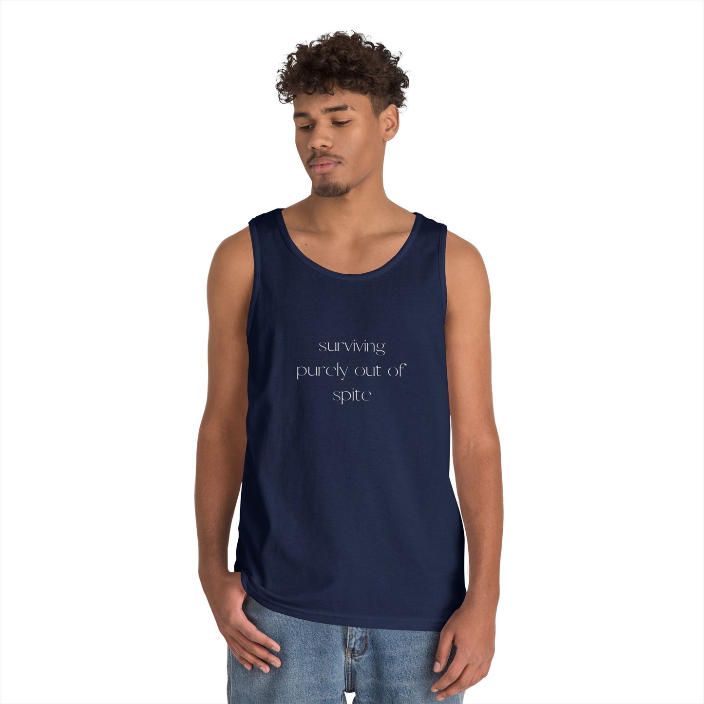 Inspirational Unisex Heavy Cotton Tank Top, Casual Wear, Motivational Gift, Summer Style, Workout Clothing, Fitness Apparel