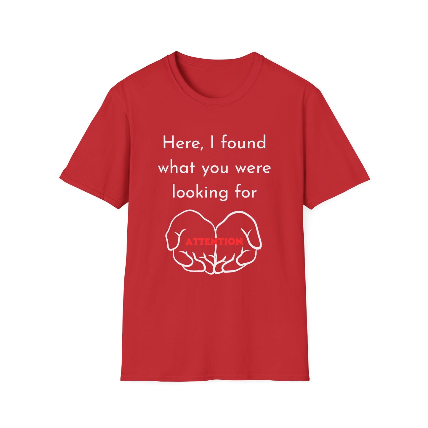 Attention Graphic Unisex Softstyle T-Shirt, Fun Gift, Casual Wear, Statement Tee, Everyday Fashion, Relaxed Fit