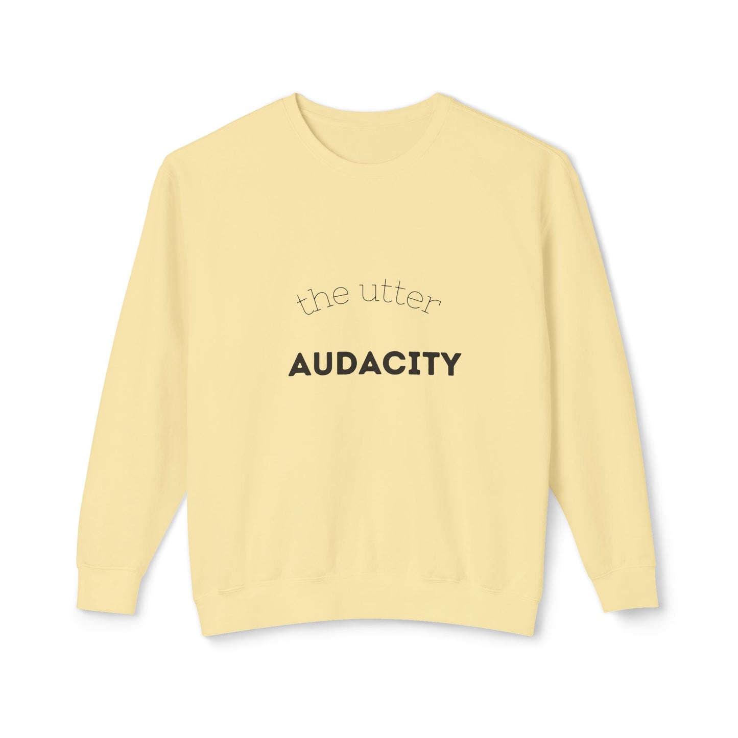 Unisex Lightweight Crewneck Sweatshirt - Utter Audacity, Stylish Sweatshirt, Casual Wear, Perfect Gift, Motivational Apparel