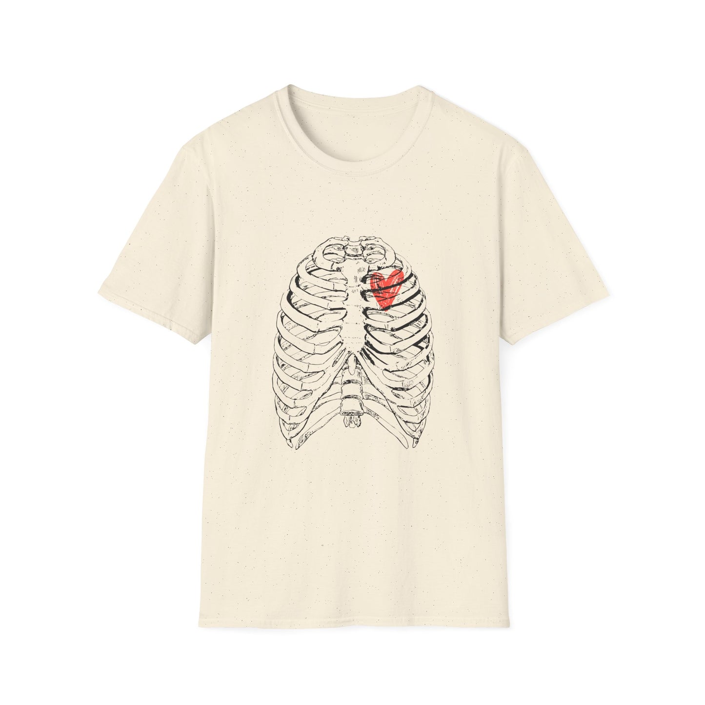 Heart in Ribcage Unisex Softstyle T-Shirt, Anatomy Tee, Heartbeat Shirt, Science Lover Gift, Unique Graphic Tee