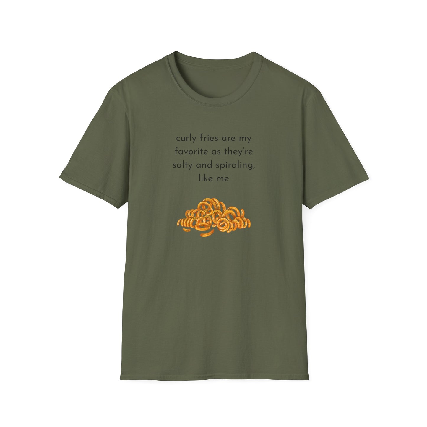 Curly Fries Lover Unisex T-Shirt - Funny Foodie Tee, Gift for Foodies, Cook Apparel, Casual Everyday Wear, Food Humor Shirt