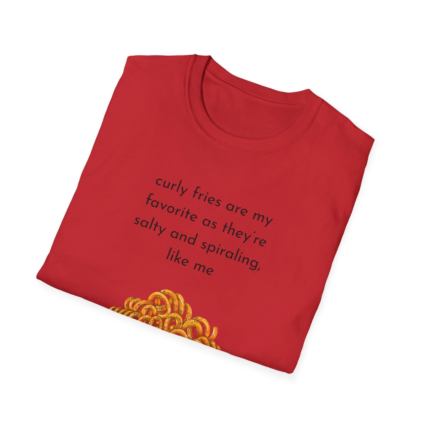 Curly Fries Lover Unisex T-Shirt - Funny Foodie Tee, Gift for Foodies, Cook Apparel, Casual Everyday Wear, Food Humor Shirt