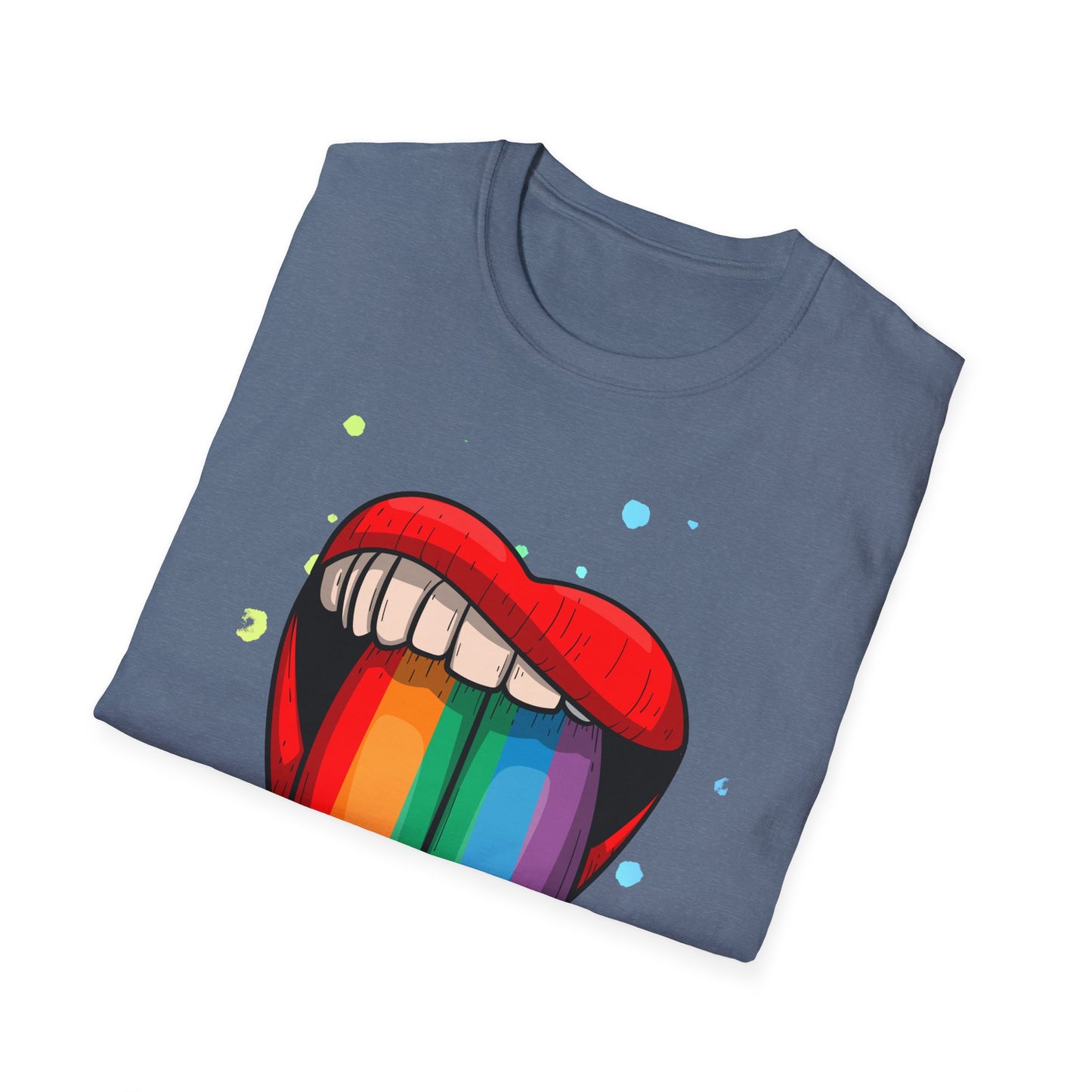 Colorful Rainbow Tongue Unisex Softstyle T-Shirt, LGBTQ Pride Apparel, Casual Wear, Street Style, Gift for Friends