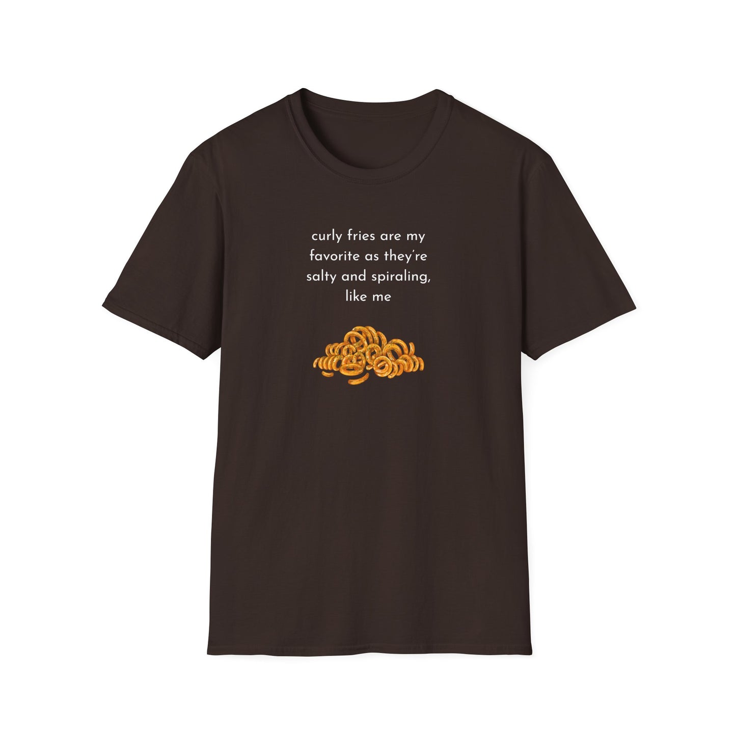 Curly Fries Lover Unisex T-Shirt - Funny Foodie Tee, Gift for Foodies, Cook Apparel, Casual Everyday Wear, Food Humor Shirt