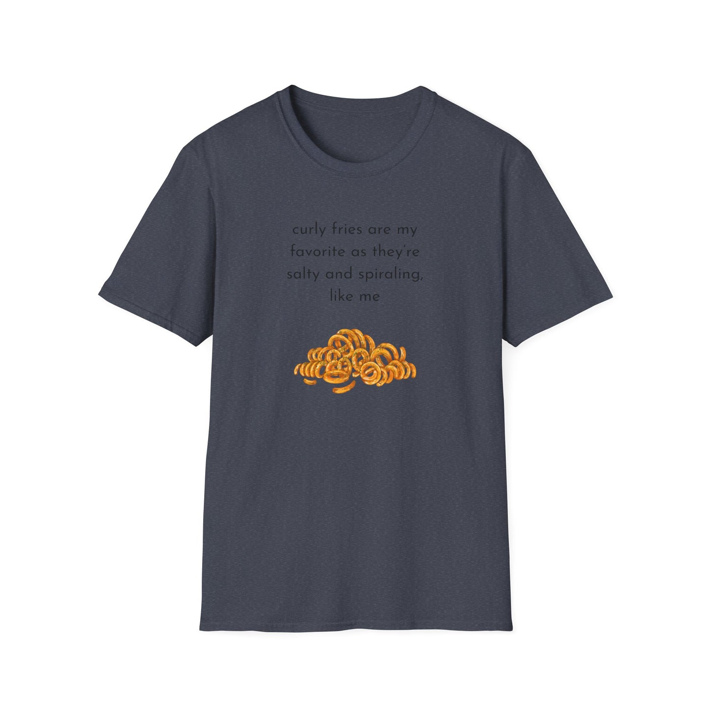 Curly Fries Lover Unisex T-Shirt - Funny Foodie Tee, Gift for Foodies, Cook Apparel, Casual Everyday Wear, Food Humor Shirt