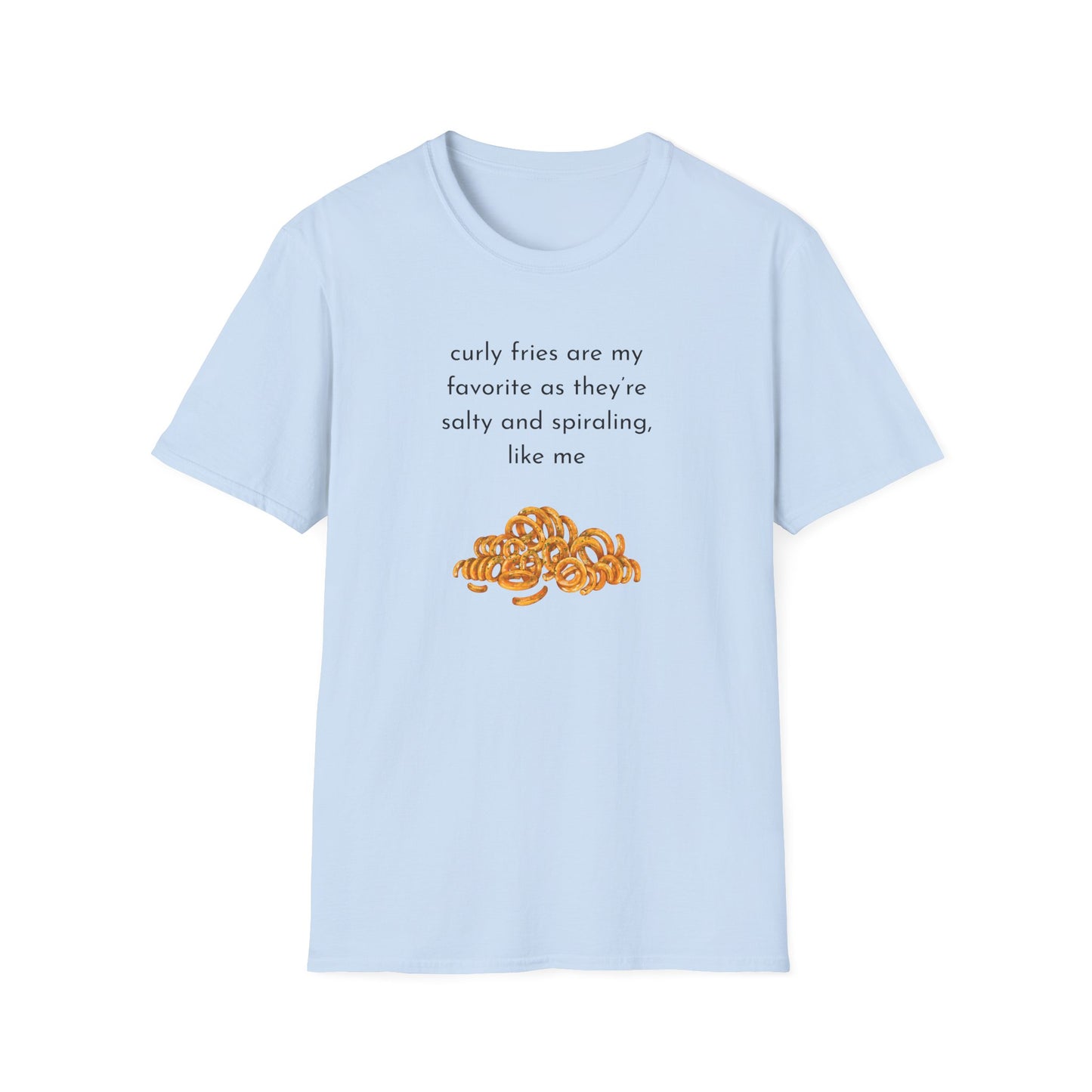 Curly Fries Lover Unisex T-Shirt - Funny Foodie Tee, Gift for Foodies, Cook Apparel, Casual Everyday Wear, Food Humor Shirt
