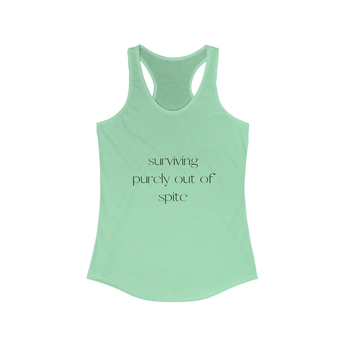 Spiteful Spirit Women’s Racerback Tank, Motivational Gym Top, Workout Shirt, Casual Summer Tee, Trendy Exercise Apparel