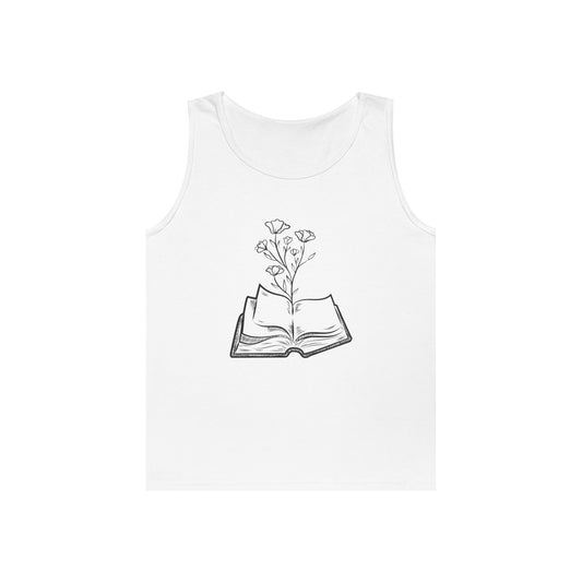 Book Lover's Unisex Cotton Tank Top, Literary Apparel, Reader Gift, Summer Wear, Bookish Clothing