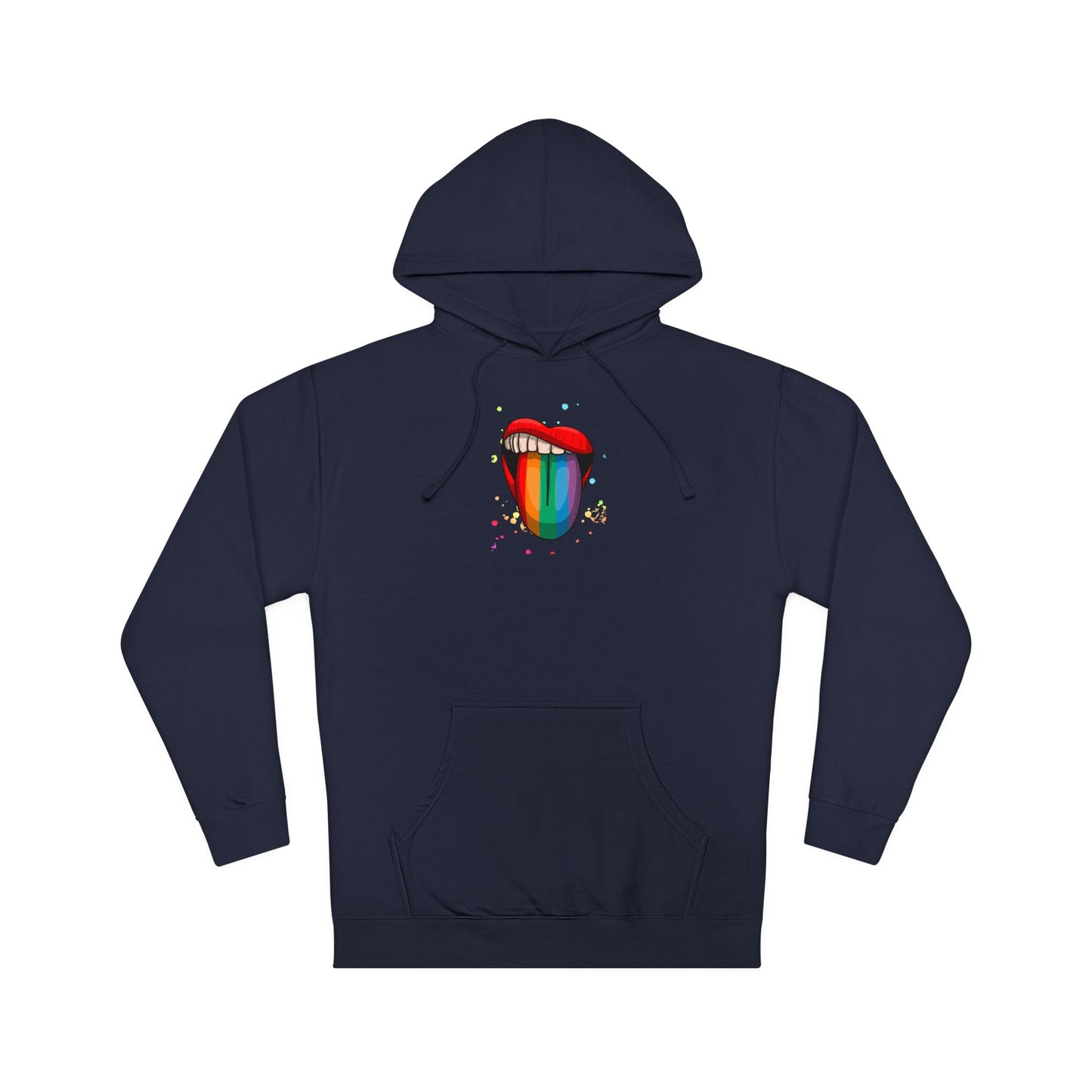 Colorful Tongue Hooded Sweatshirt - Fun Gift for Pride, Festivals, Casual Wear, LGBTQ+ Apparel, Street Style