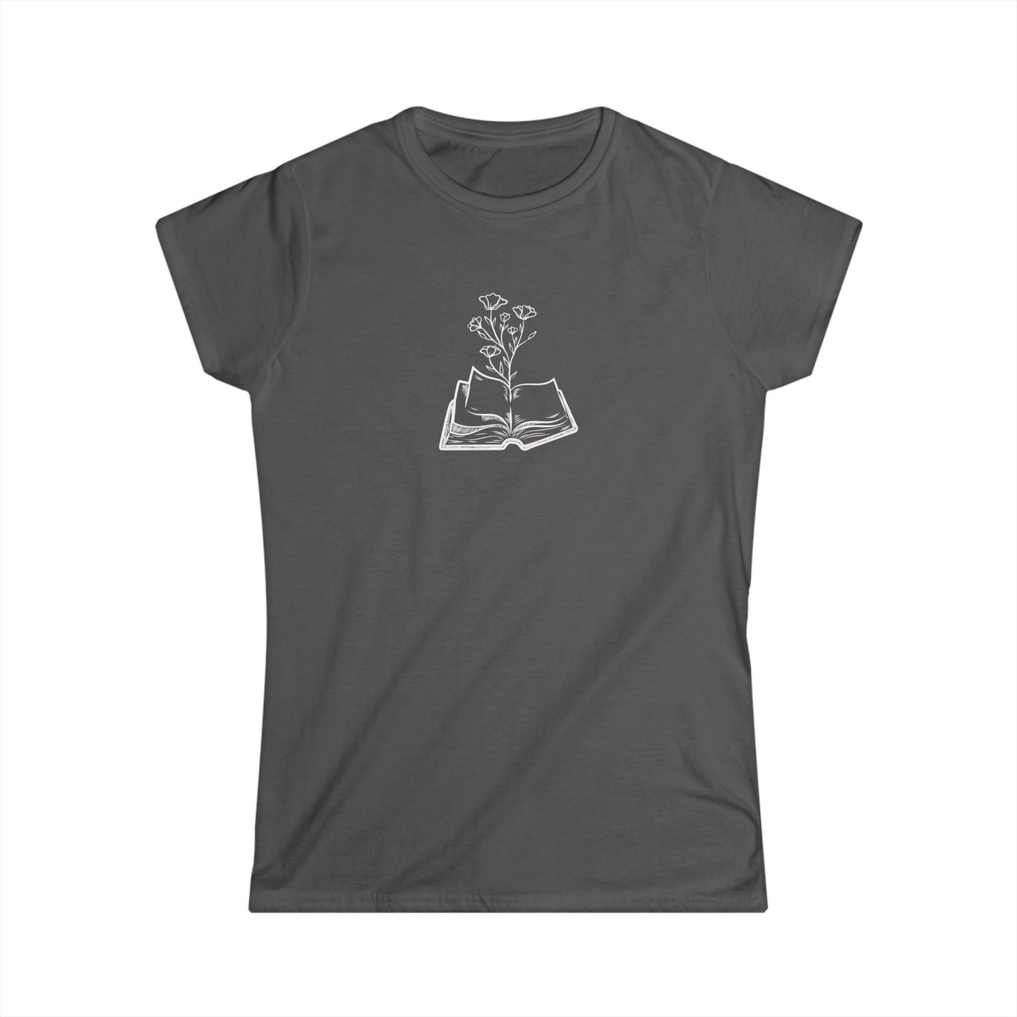 Book Lovers Women's Tee, Softstyle Shirt for Readers, Literary Gift, Floral Design, Casual Wear, Reading Enthusiast