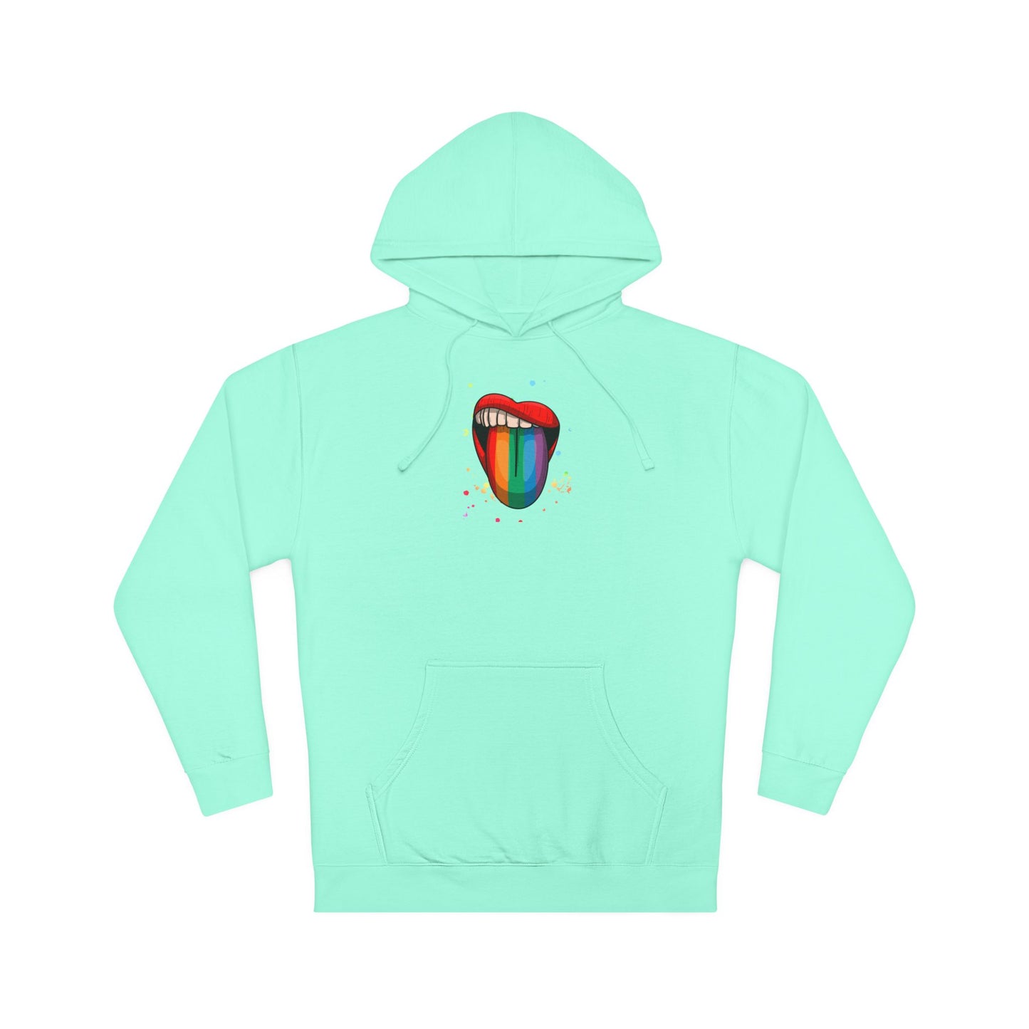 Colorful Tongue Hooded Sweatshirt - Fun Gift for Pride, Festivals, Casual Wear, LGBTQ+ Apparel, Street Style