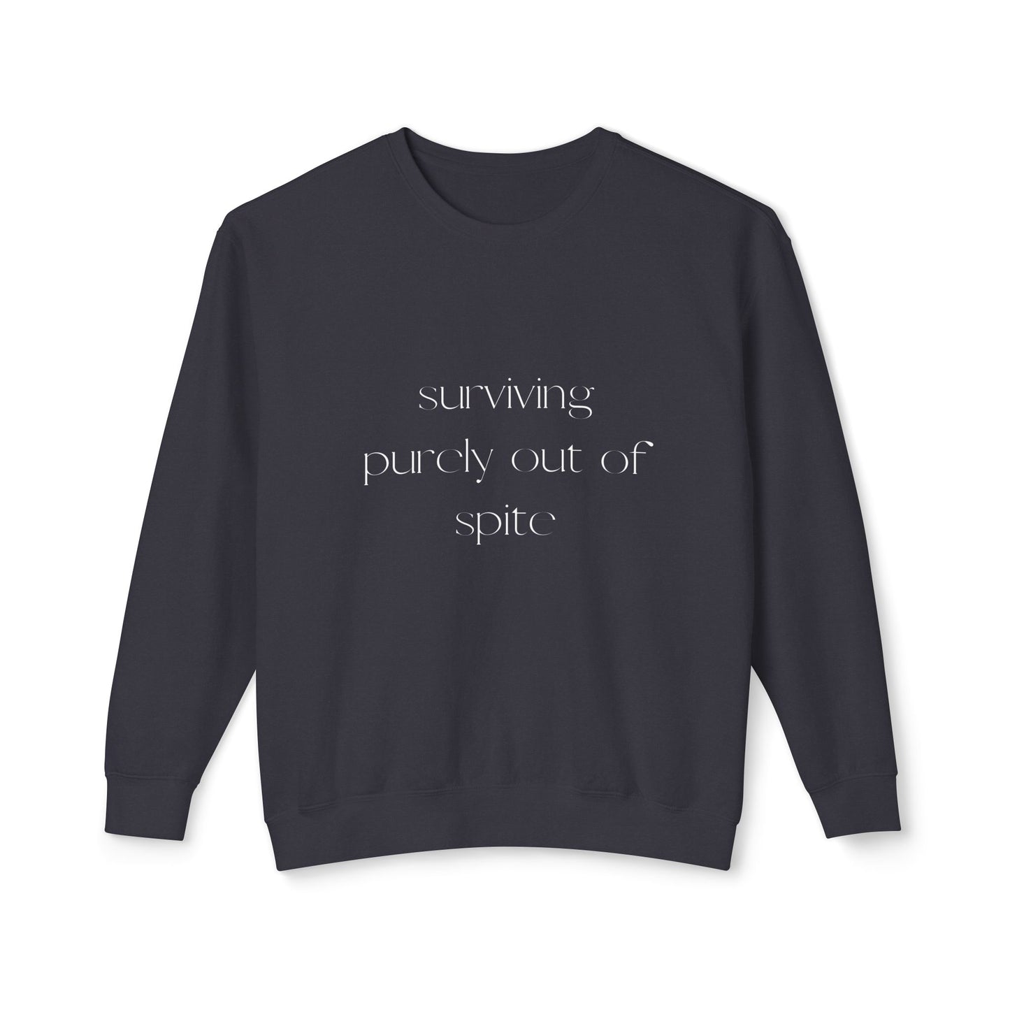 Unisex Lightweight Crewneck Sweatshirt - Surviving Purely Out of Spice, Cozy Gift for Food Lovers, Casual Wear, Fall Fashion, Gift for [...]