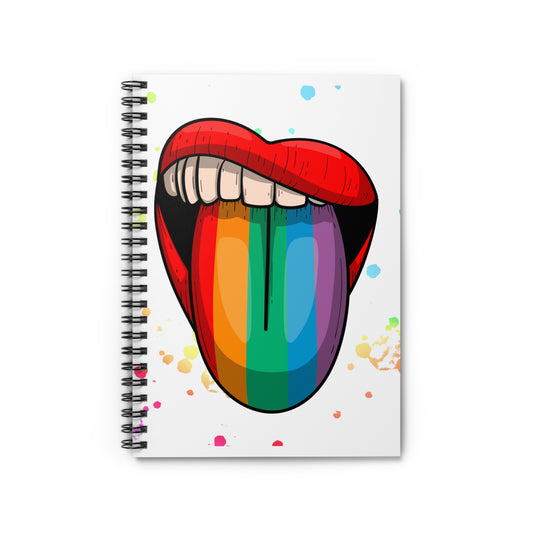 Colorful Rainbow Tongue Spiral Notebook - Fun Stationery for Creativity, Journaling, School, Art, Gift Ideas