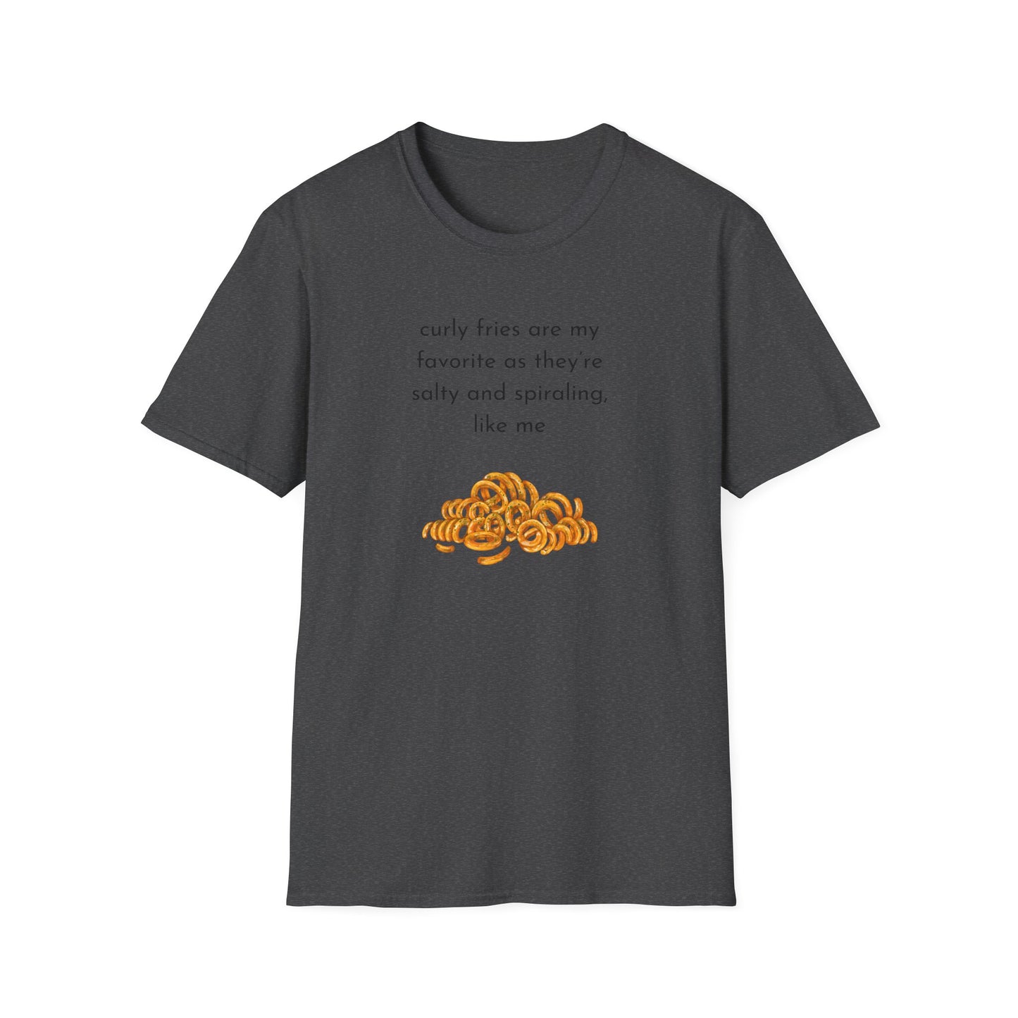 Curly Fries Lover Unisex T-Shirt - Funny Foodie Tee, Gift for Foodies, Cook Apparel, Casual Everyday Wear, Food Humor Shirt