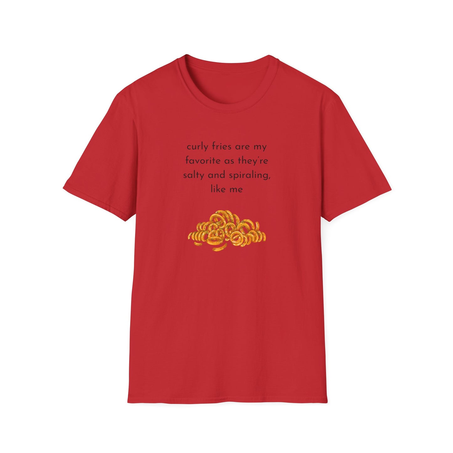 Curly Fries Lover Unisex T-Shirt - Funny Foodie Tee, Gift for Foodies, Cook Apparel, Casual Everyday Wear, Food Humor Shirt
