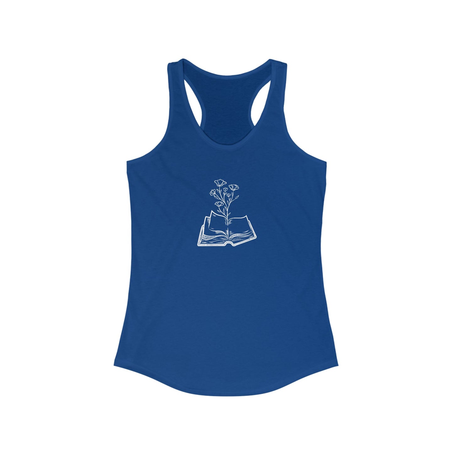 Women's Inspirational Floral Reading Tank Top, Book Lover Gift, Summer Workout Top, Plant Lover Apparel, Literary Gift, Relaxed Fit Top