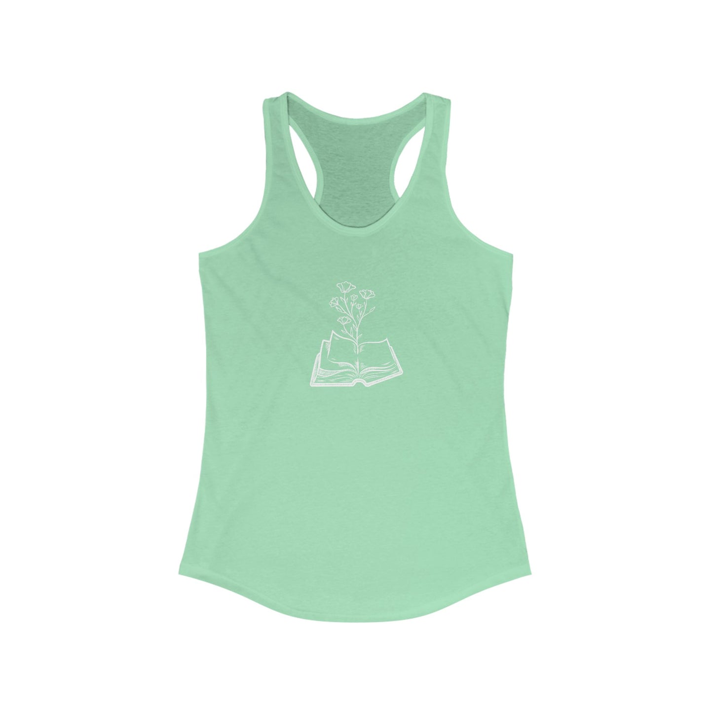 Women's Inspirational Floral Reading Tank Top, Book Lover Gift, Summer Workout Top, Plant Lover Apparel, Literary Gift, Relaxed Fit Top