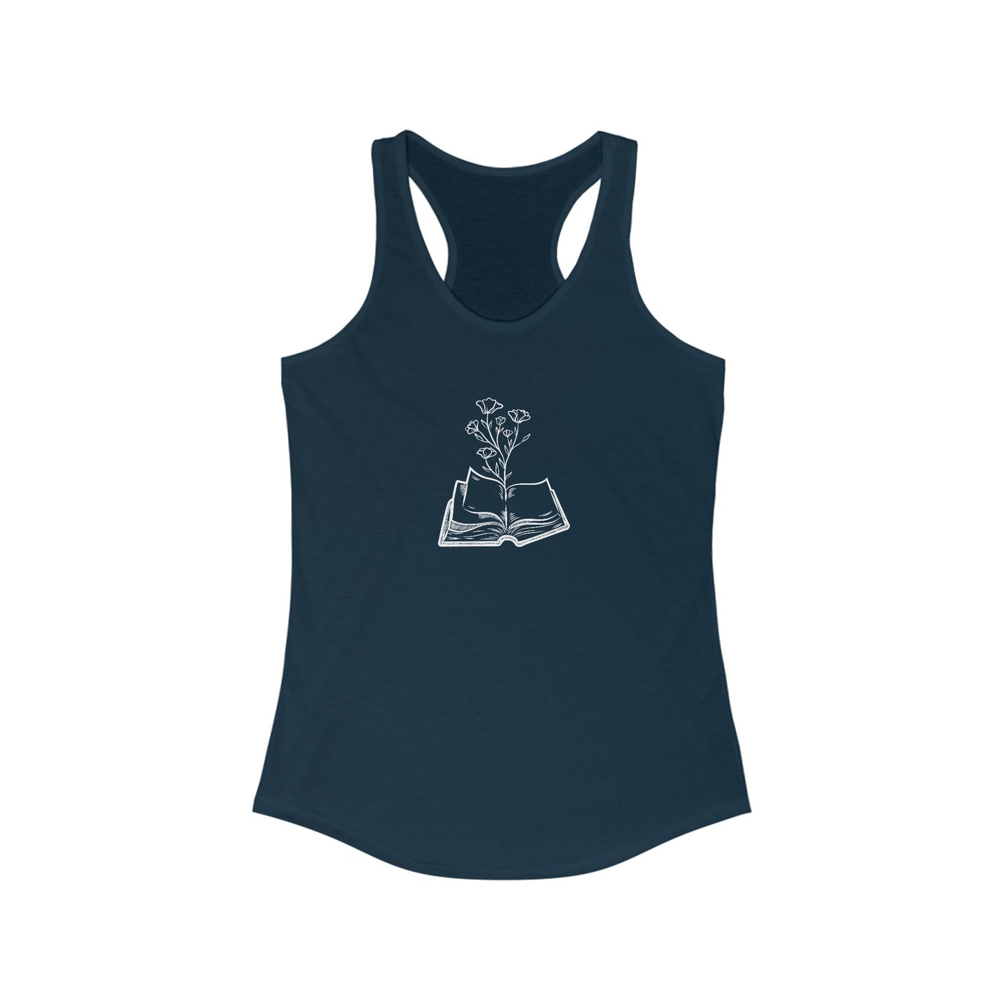 Women's Inspirational Floral Reading Tank Top, Book Lover Gift, Summer Workout Top, Plant Lover Apparel, Literary Gift, Relaxed Fit Top