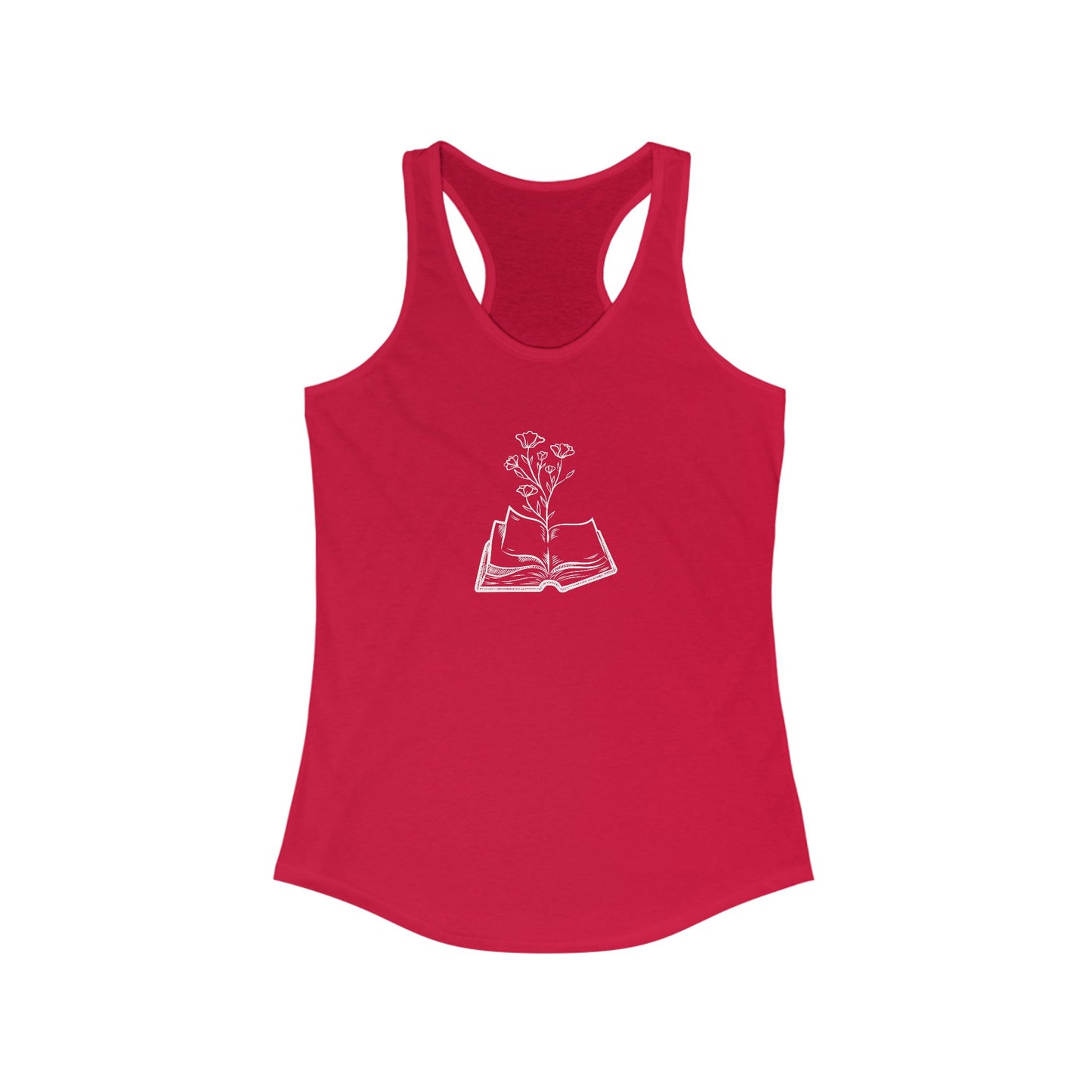 Women's Inspirational Floral Reading Tank Top, Book Lover Gift, Summer Workout Top, Plant Lover Apparel, Literary Gift, Relaxed Fit Top