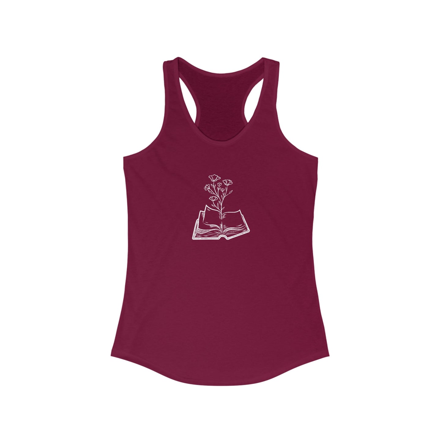 Women's Inspirational Floral Reading Tank Top, Book Lover Gift, Summer Workout Top, Plant Lover Apparel, Literary Gift, Relaxed Fit Top