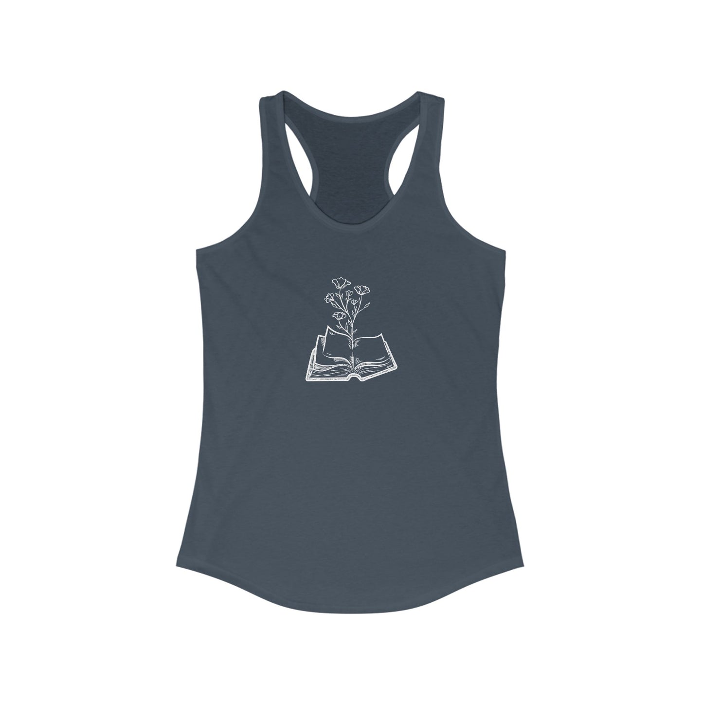 Women's Inspirational Floral Reading Tank Top, Book Lover Gift, Summer Workout Top, Plant Lover Apparel, Literary Gift, Relaxed Fit Top